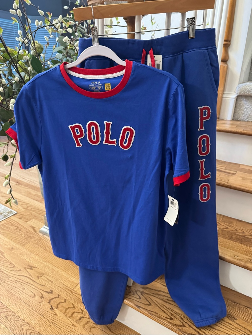 NWT Polo by Ralph Lauren Boys' Royal Blue Logo Tee & Jogger pants.
